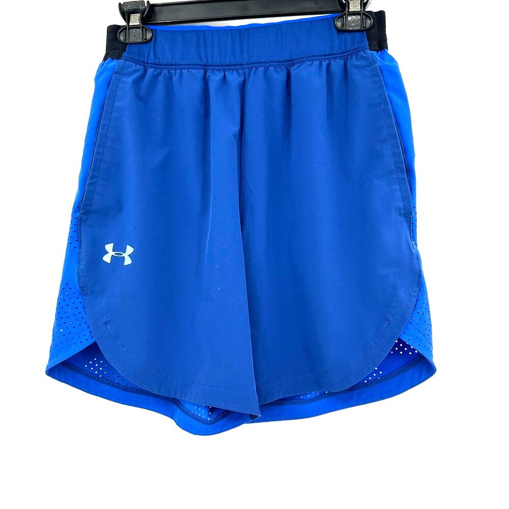 Under Armour Size Small Shorts Blue Fitted Heatgear Activewear Exercise Running